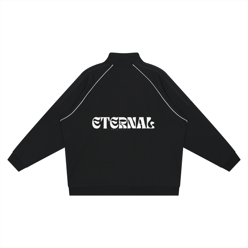 "Spirit".Reflection Striped Raglan Sleeve  Jacket