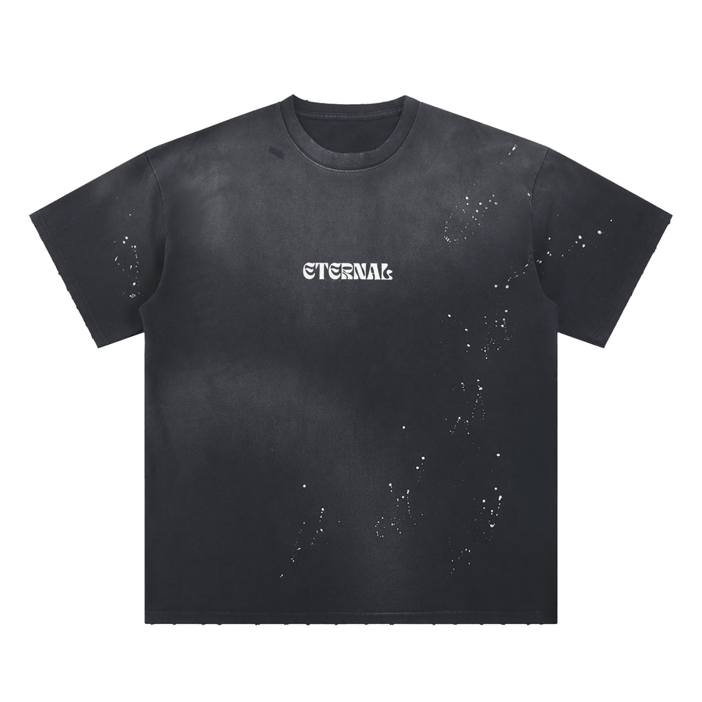 Hand-Frayed Sunfade "Constellation" Colorway Paint Splatter T-Shirt