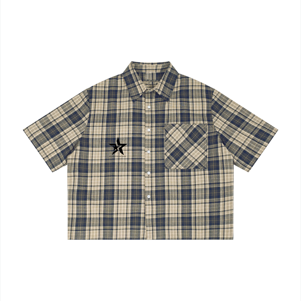 Unisex Plaid Boxy Short Sleeve Shirt