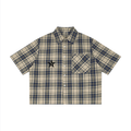 Unisex Plaid Boxy Short Sleeve Shirt