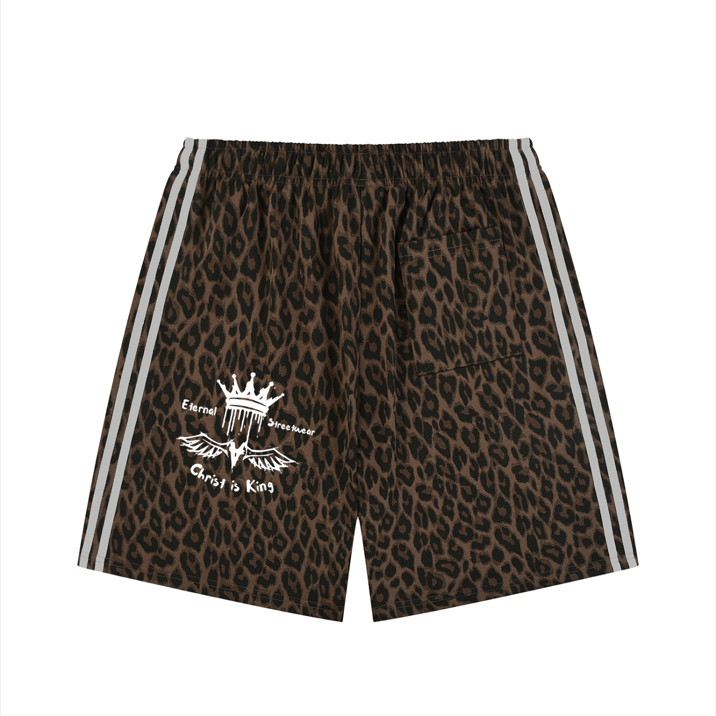 Unisex Heavyweight Leopard Drawstring Shorts