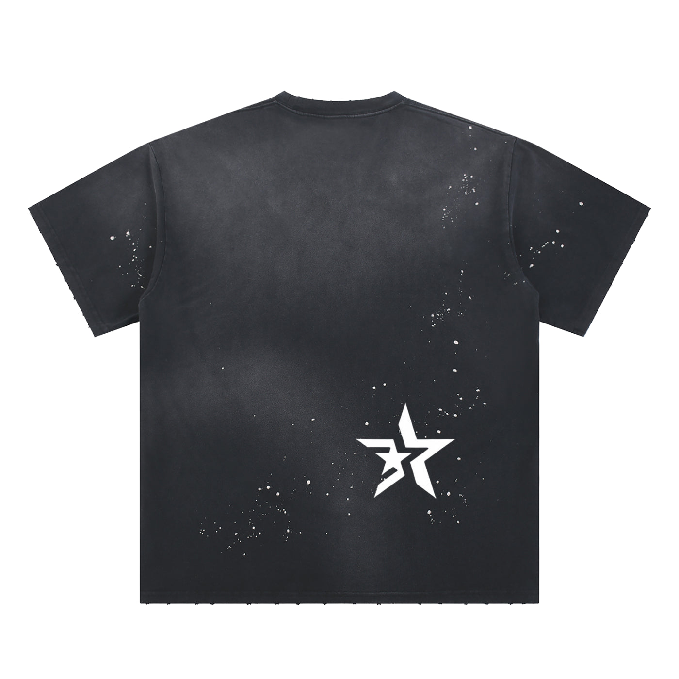 Hand-Frayed Sunfade "Constellation" Colorway Paint Splatter T-Shirt