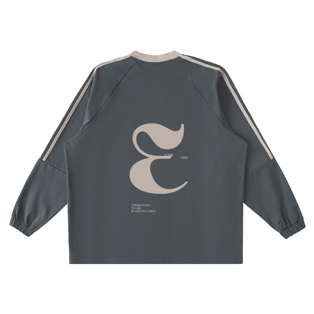 Color-Block V-Neck Long-Sleeve T-Shirt