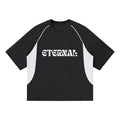 Contrast Piping Panel Raglan T-Shirt "Panda" Colorway