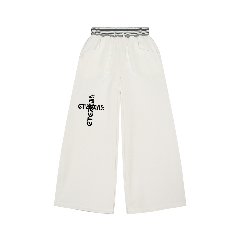 Striped Waist Wide Leg Pants