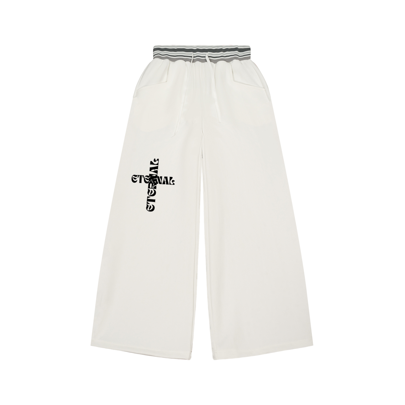 Striped Waist Wide Leg Pants