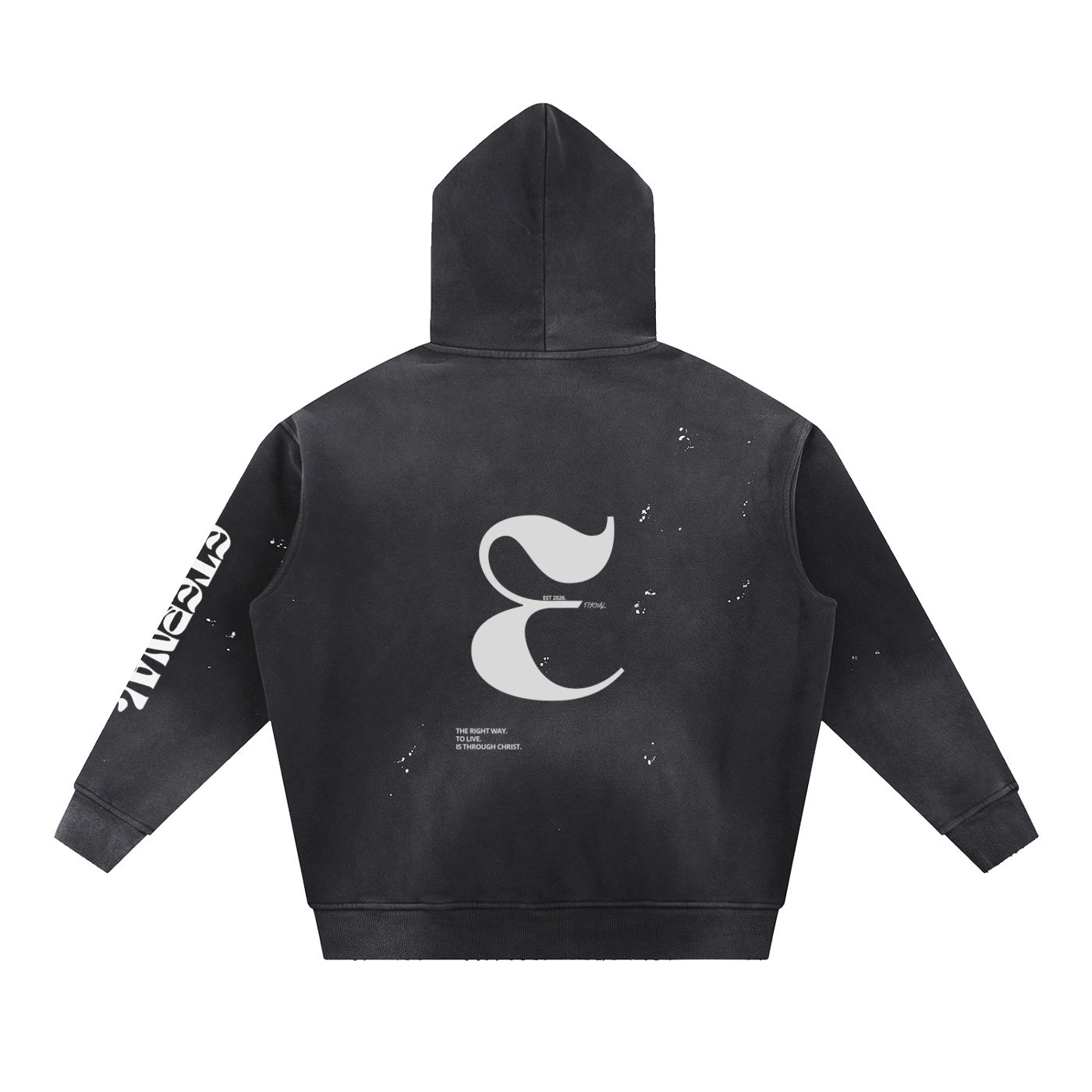 Vintage Washed Frayed Fleece Hoodie