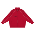 "Atoning Blood" Colorway Reflection Striped Raglan Sleeve  Jacket