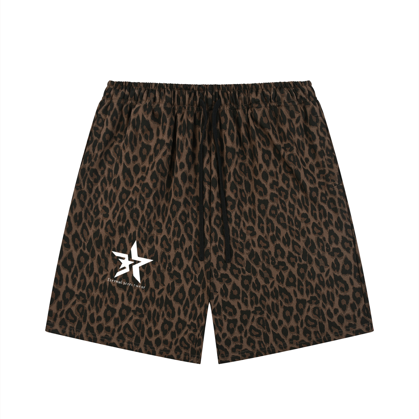Unisex Heavyweight Leopard Drawstring Shorts