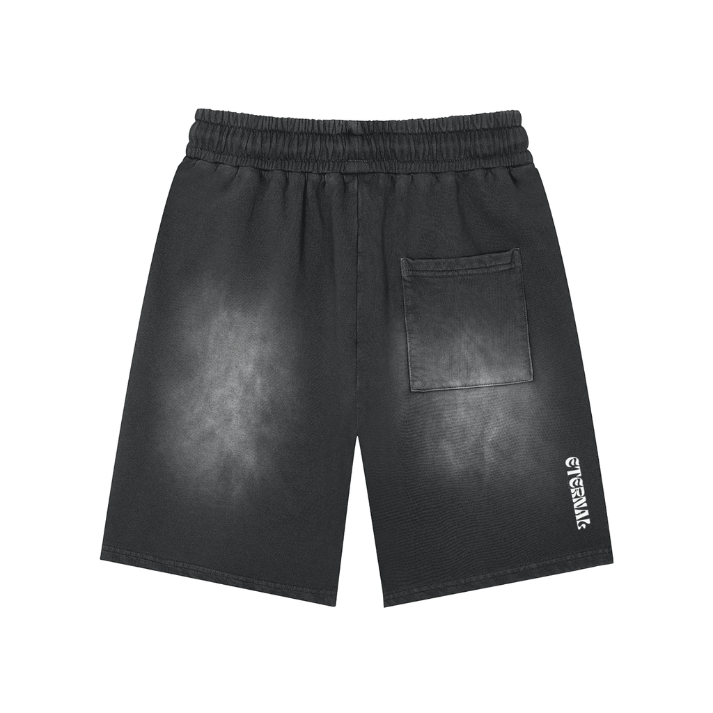 Rectangle Patch Monkey Washed Shorts "Night owl"