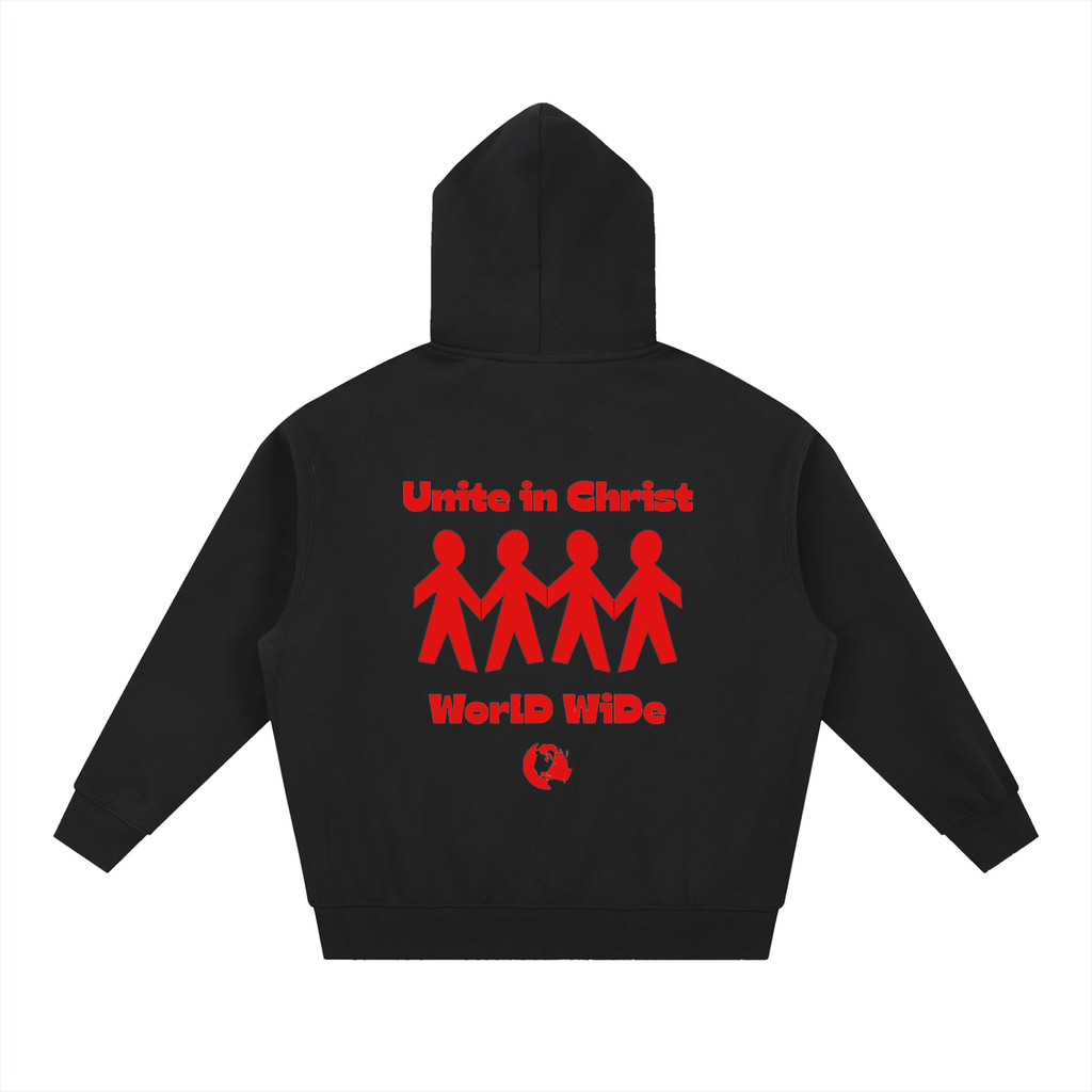“Unite In Christ Red” Essential Oversized Boxy Fit Fleece Hoodie