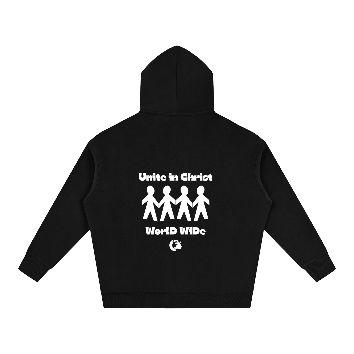 Oversize Fleeced Hoodie “Unite in christ White”