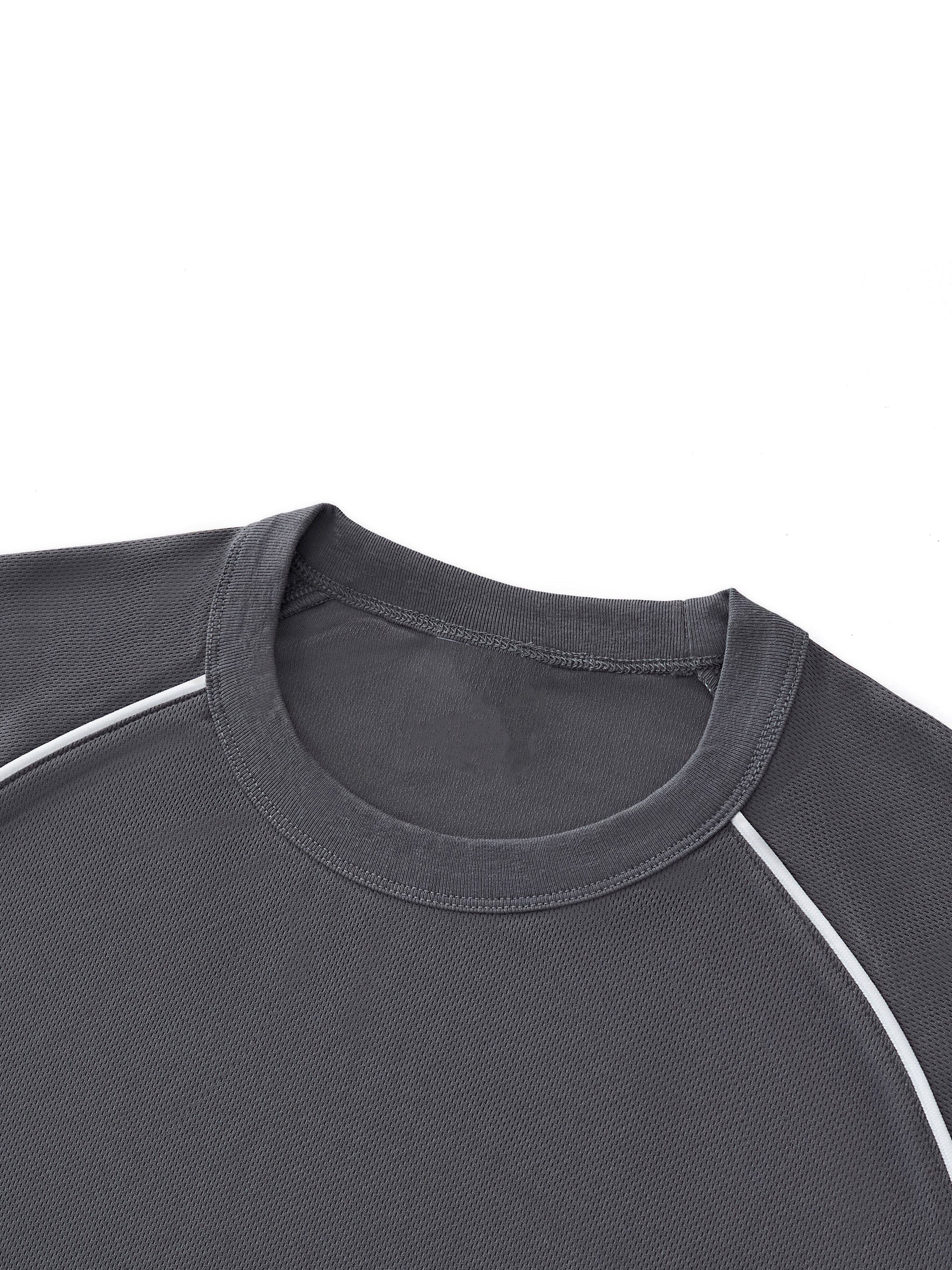 Contrast Piping Panel Raglan T-Shirt "Panda" Colorway