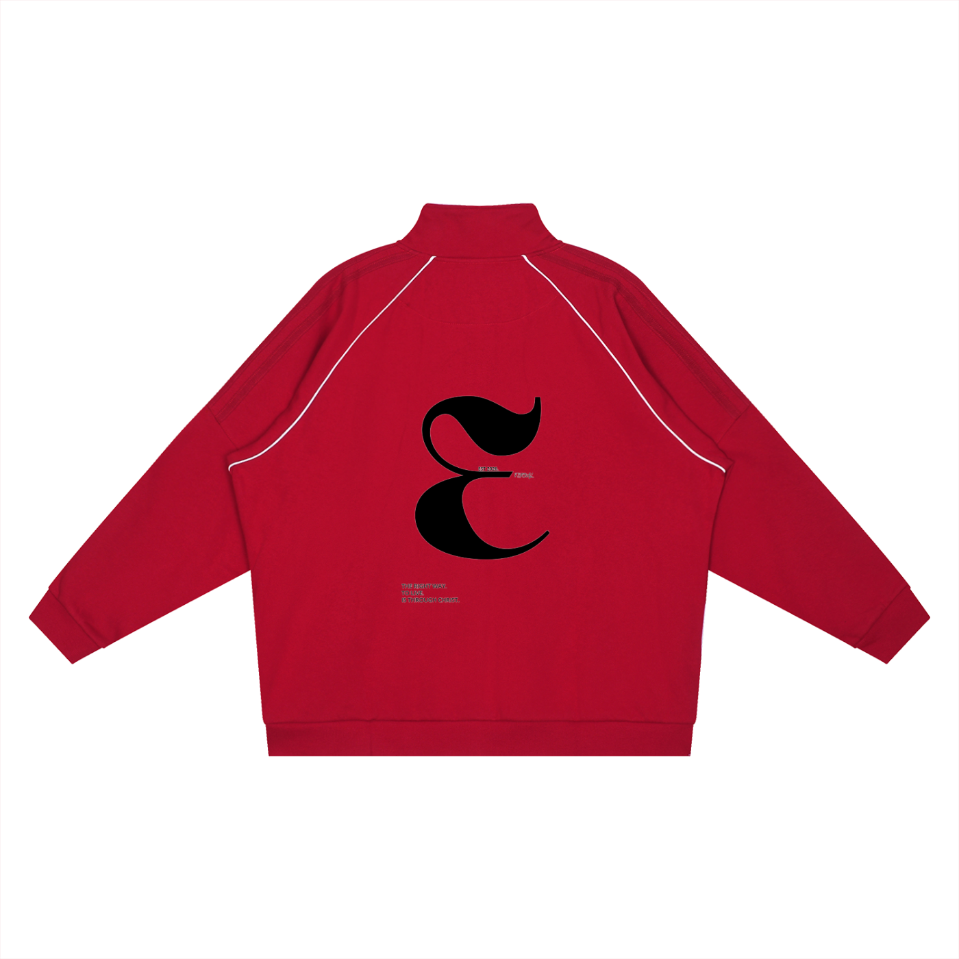 "Atoning Blood" Colorway Reflection Striped Raglan Sleeve  Jacket