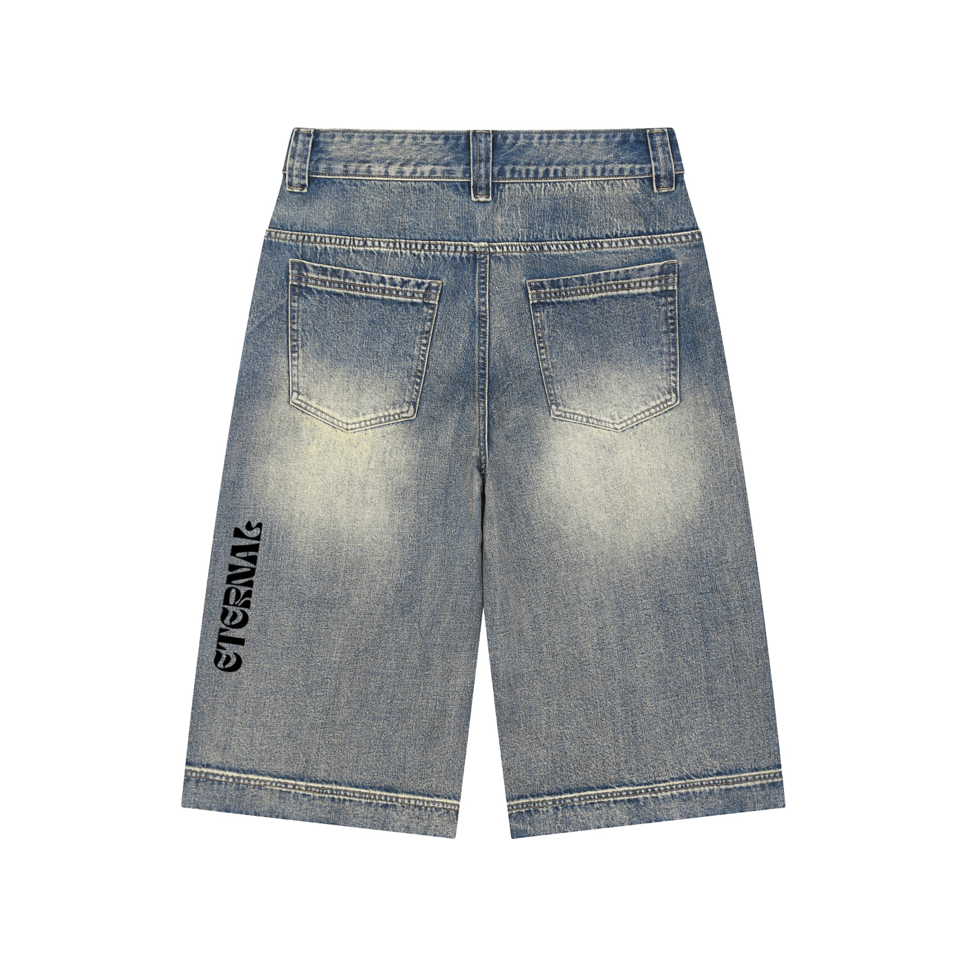 Vintage Wash Baggy Denim Shorts