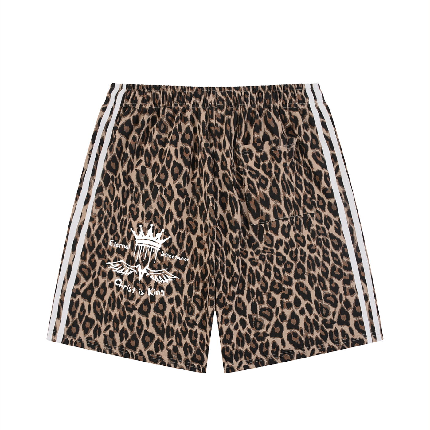 Unisex Heavyweight Leopard Drawstring Shorts