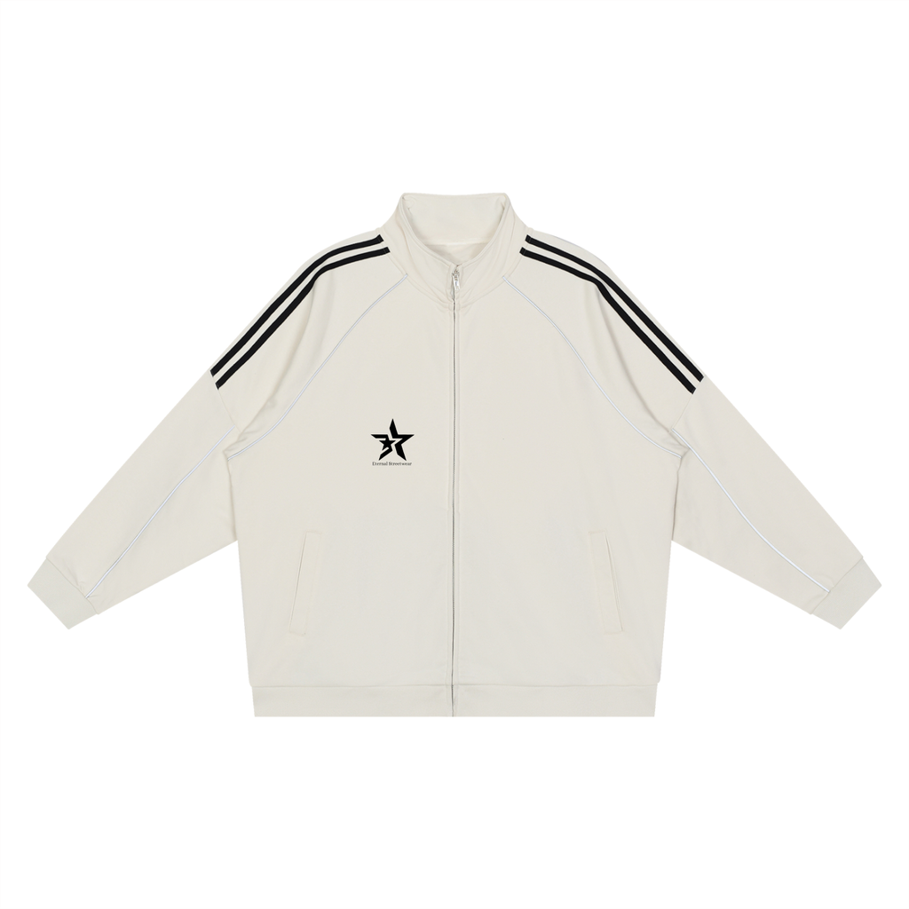 "Glory" Reflection Striped Raglan Sleeve  Jacket
