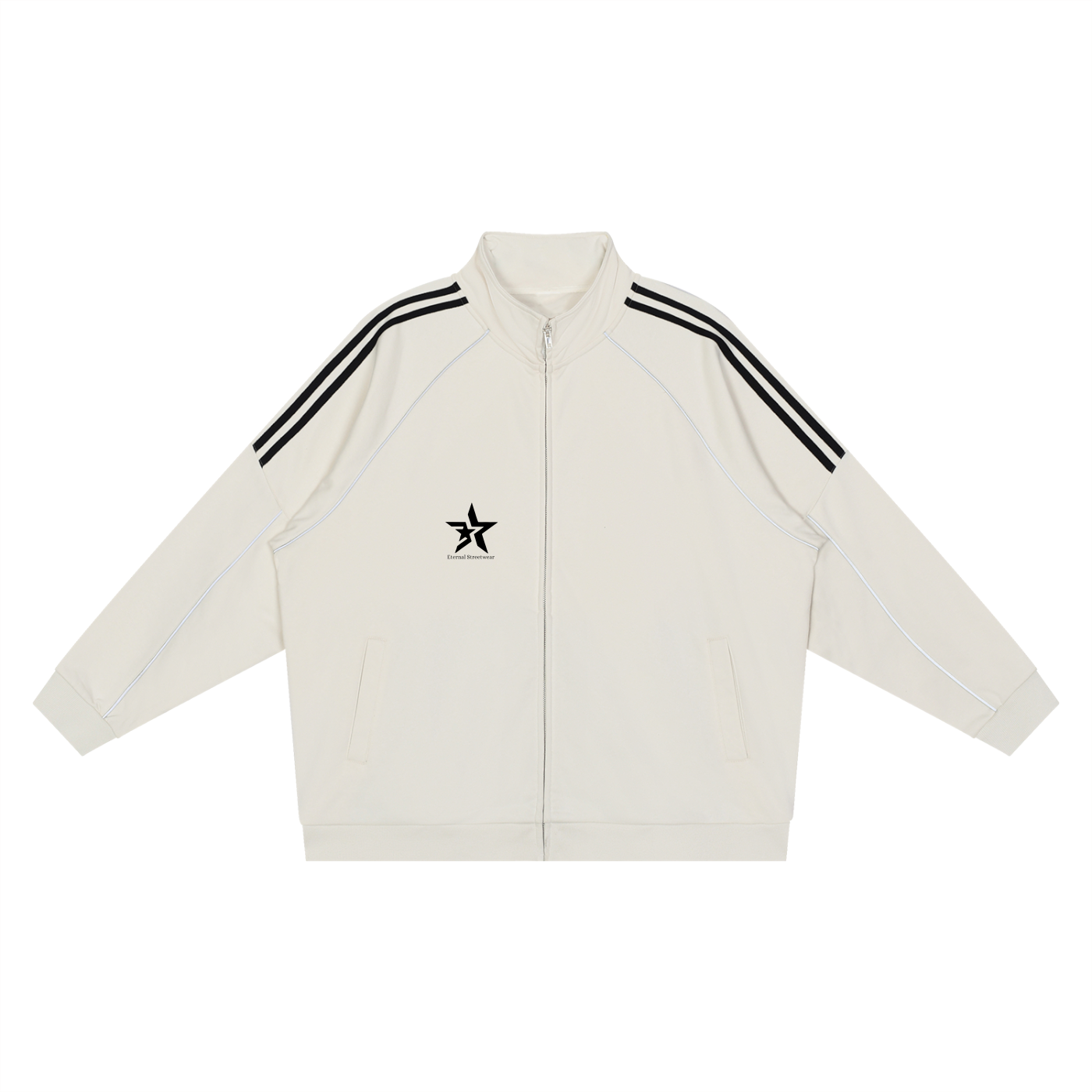 "Glory" Reflection Striped Raglan Sleeve  Jacket