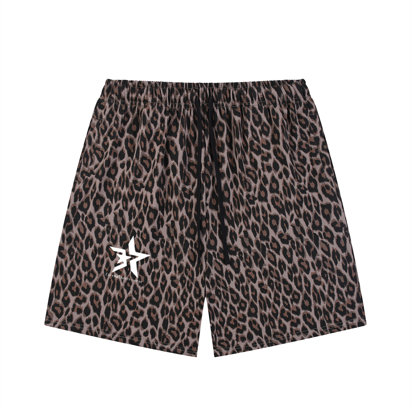 Unisex Heavyweight Leopard Drawstring Shorts