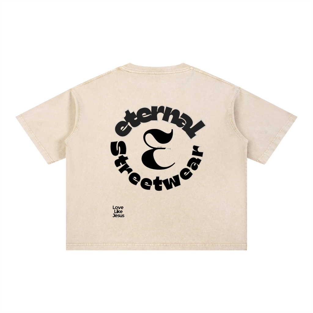 Love like Jesus Mineral Wash Boxy Cotton T-Shirt