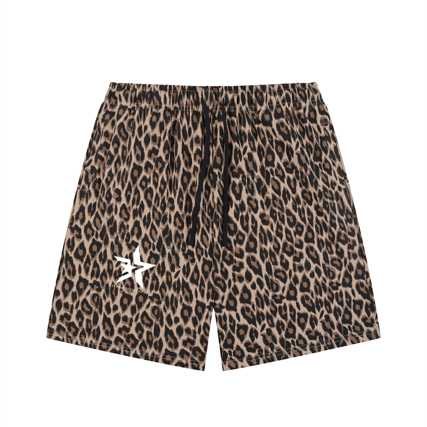 Unisex Heavyweight Leopard Drawstring Shorts