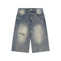 Vintage Wash Baggy Denim Shorts