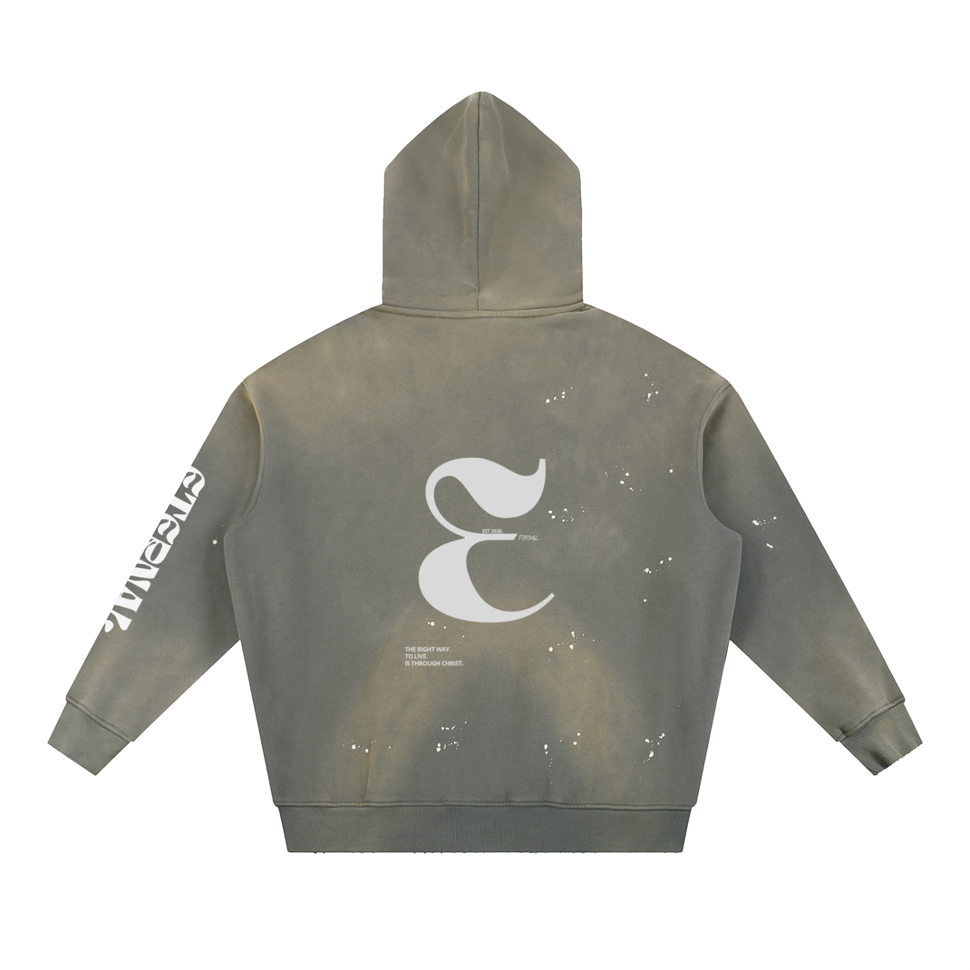 Vintage Washed Frayed Fleece Hoodie
