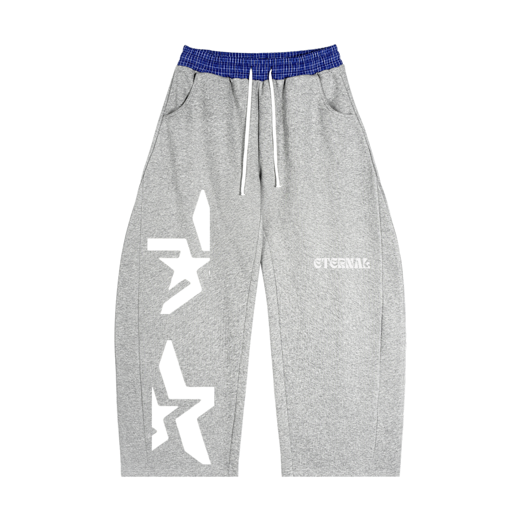 Plaid Waistband Barrel (Star) Sweatpants