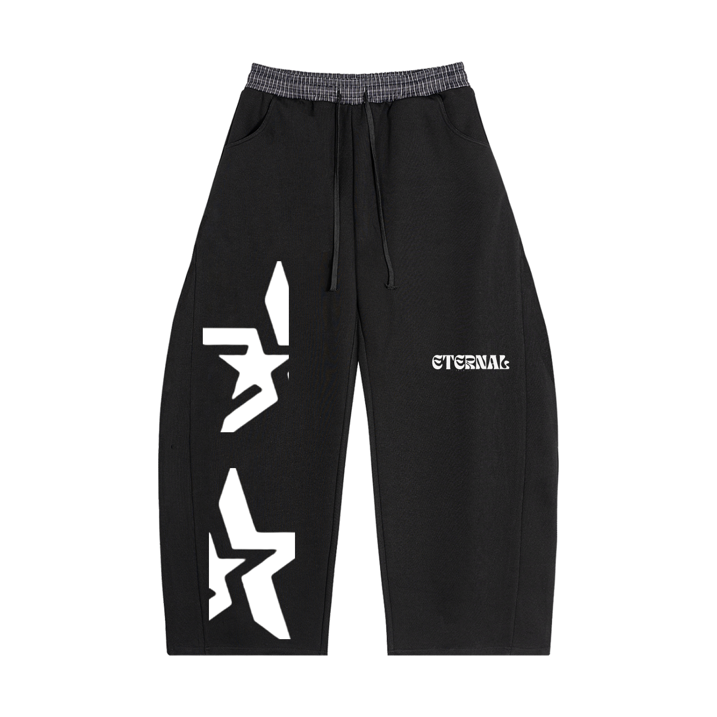 Plaid Waistband Barrel (Star) Sweatpants