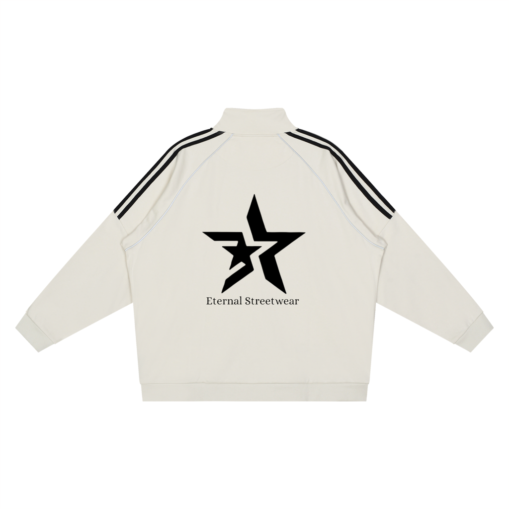 "Glory" Reflection Striped Raglan Sleeve  Jacket
