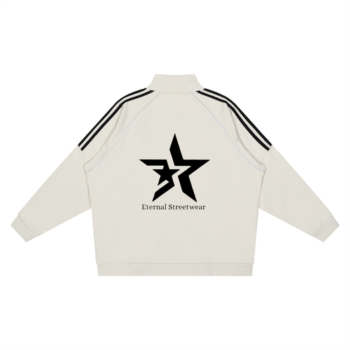 "Glory" Reflection Striped Raglan Sleeve  Jacket