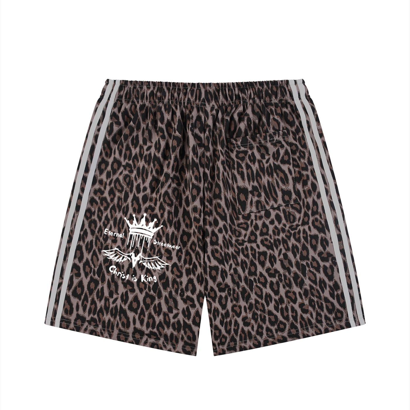 Unisex Heavyweight Leopard Drawstring Shorts