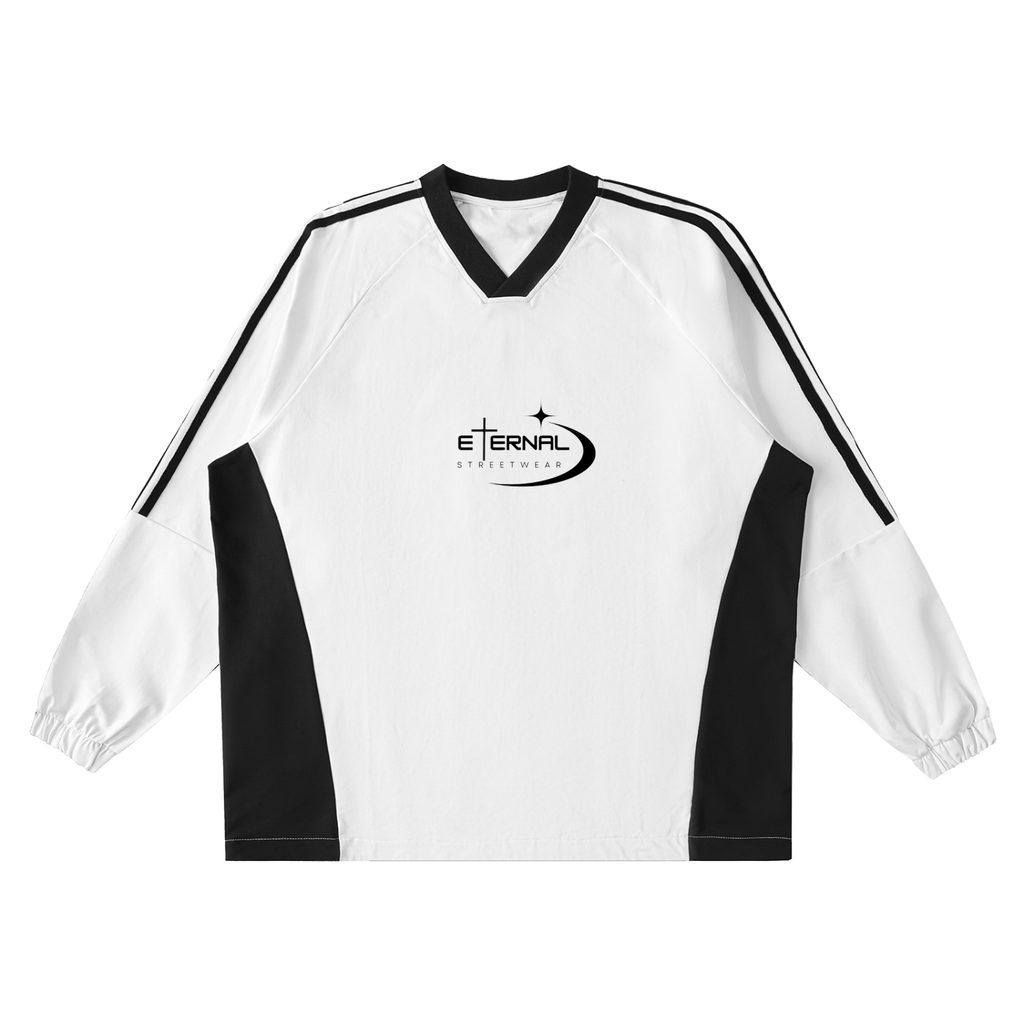 Color-Block V-Neck Long-Sleeve T-Shirt