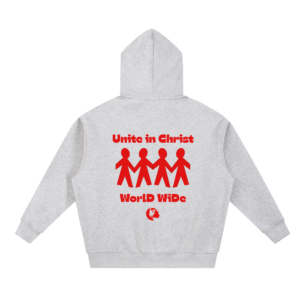 “Unite In Christ Red” Essential Oversized Boxy Fit Fleece Hoodie